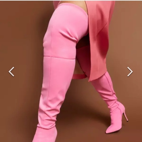 Eloquii NWOT Pink Neoprene Over the Knee Boot - Picture 5 of 13